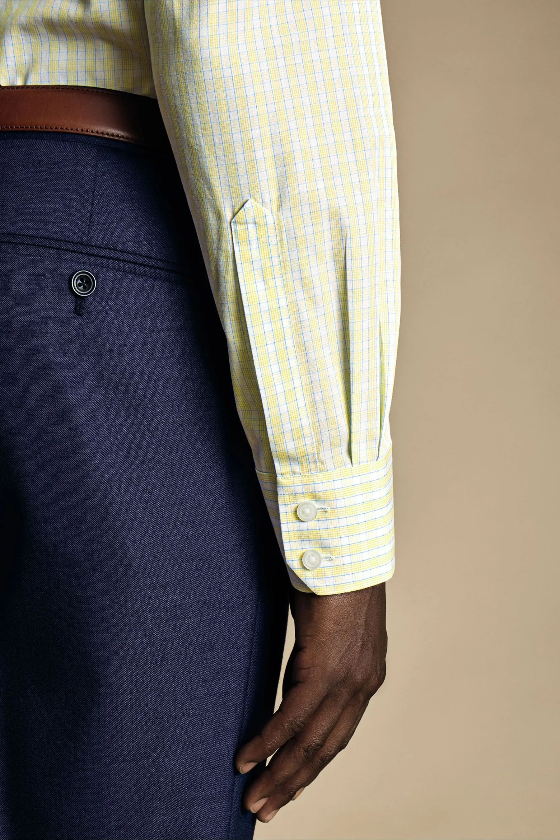 Camicia Charles Tyrwhitt Check in Popeline Non Stirabile CA Vestibilità slim  100% Cotone    